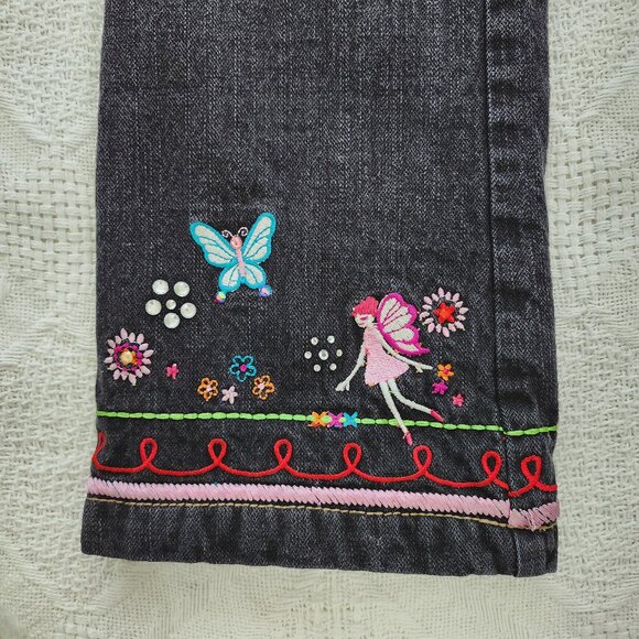 Vintage Y2K Lullah Bette Denim Jeans With Fleece Lining & Fairy Art - Picture 10 of 14